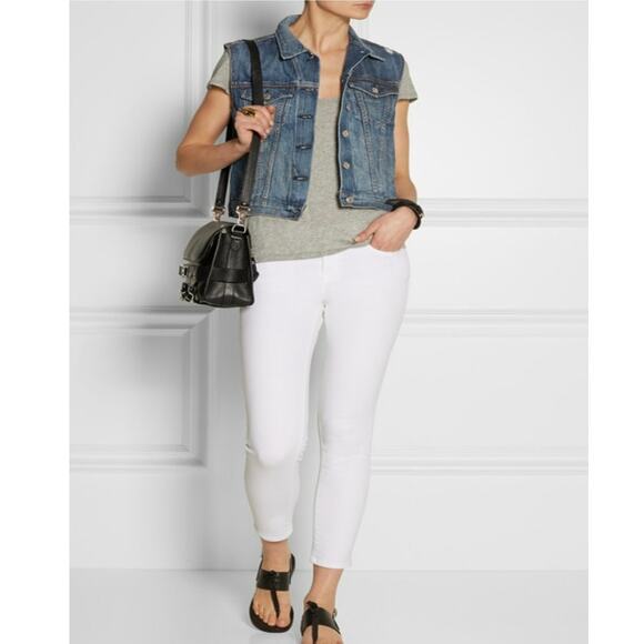 Rag & Bone Burney Denim Vest Women's S Medium Wash Festival Grunge Boho Casual - Picture 11 of 15